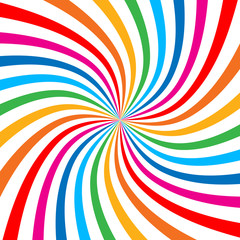 Colorful Bright Rainbow Spiral Background. Vector illustration.