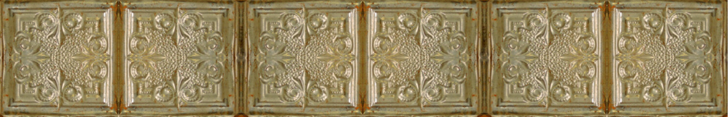 Old gold colored ceiling tin tile