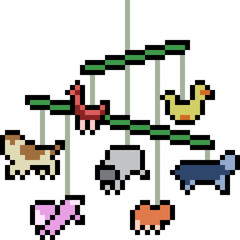 Obraz premium vector pixel art animal mobile