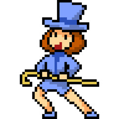 vector pixel art magician girl