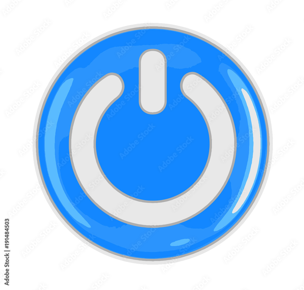 Poster button with on. image with clipping path