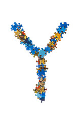 Letter Y made of puzzle pieces