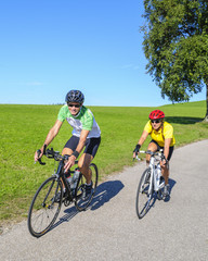 Fototapeta premium gemeinsames Training mit dem Rennrad