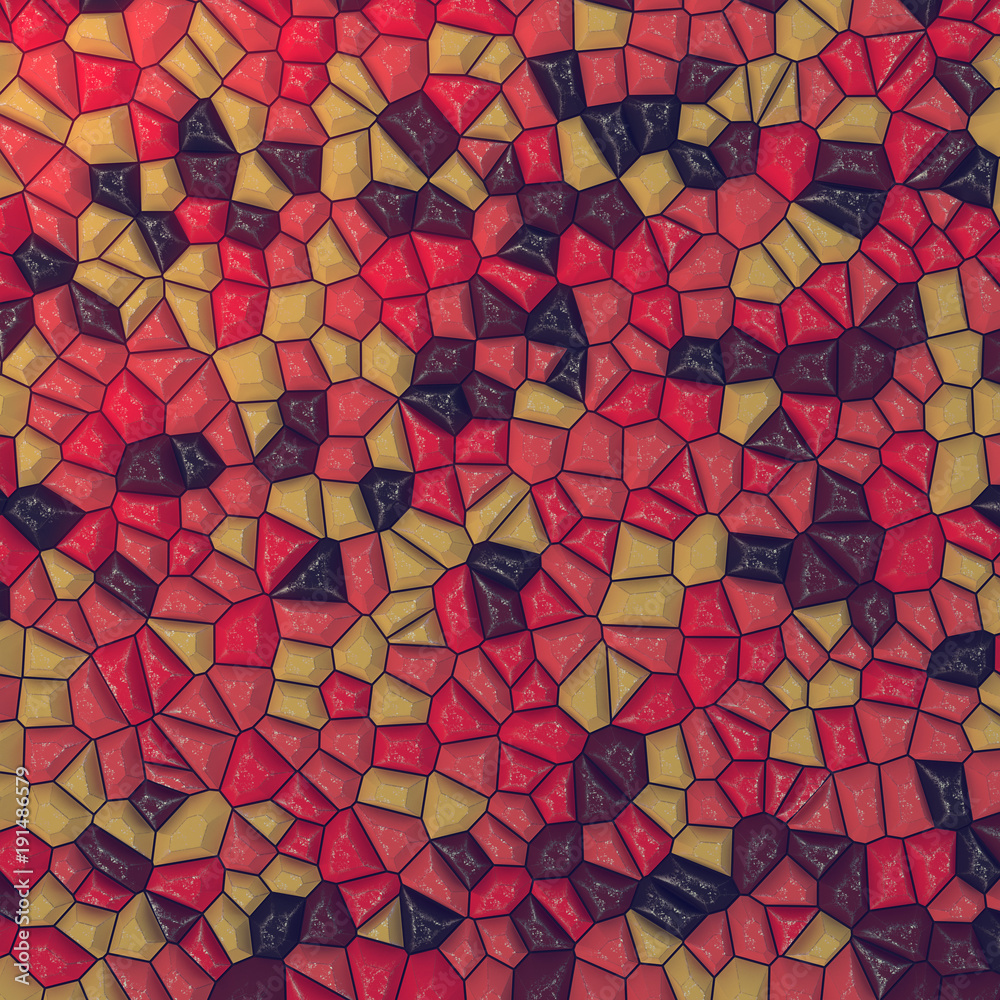 Aufkleber Colored scratched abstract surface pattern. 3d rendering