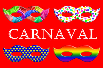 Cartel de carnaval con máscaras