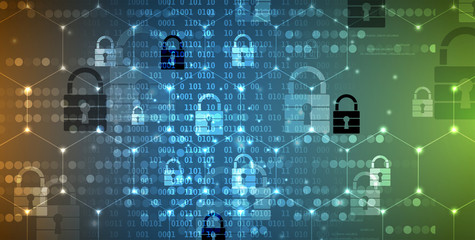 Technology security concept. Modern safety digital background