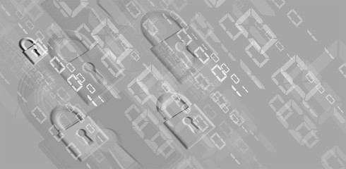 Technology security concept. Modern safety digital background