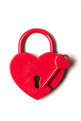 Heart shaped padlock. Valentines day love concept.