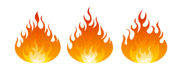 Fire icon set. Design element