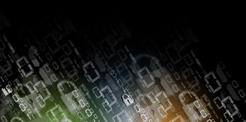Technology security concept. Modern safety digital background