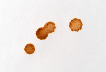 White paper with old tomato sauce stains