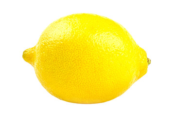 Yellow lemon citrus fruit isolated on white