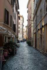 Fototapeta na wymiar Rome, Italy. December 04, 2017: Old street in Rome, Italy.