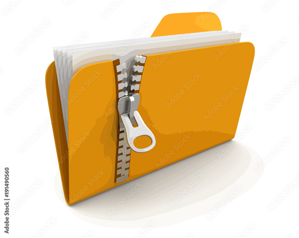 Poster folder and lists with zipper. image with clipping path