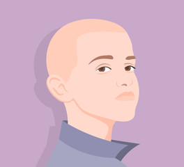 Pride. Portrait of a boy. Avatar of the guy. The face of a young man. Vector illustration
