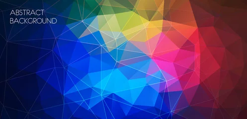 Poster Horizontal multicolor polygonal banner. Vector Background © igor_shmel