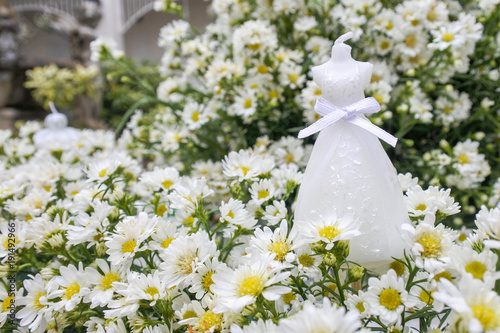 White Wedding Dress Candle Put In The Cutter Flower Luxury And White Wedding Dress Candle Put In The Cutter Flower Luxury And Beautiful For