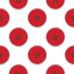 Seamless pattern from the circles with flag of Morocco