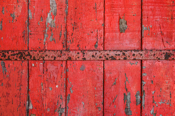 Close up of red wooden wall
