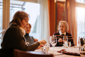 Senior Women In A Restaurant