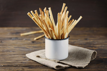Traditional italian bread sticks Grissini