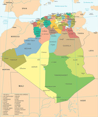 Algeria Map - Detailed Vector Illustration