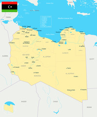 Libya Map - Detailed Vector Illustration