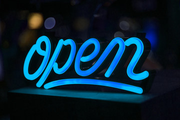 neon sign blue