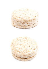 Air popped rice cakes isolated