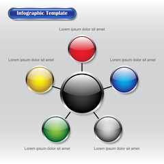 Infographic Template - Glossy Buttons