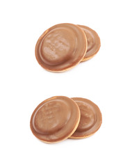 Biscuit cake with filling isolated