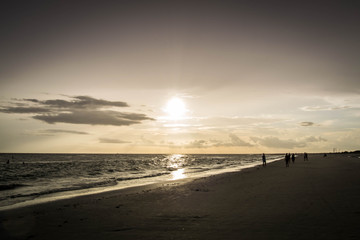 Radiant and colorful sunset over Florida beach