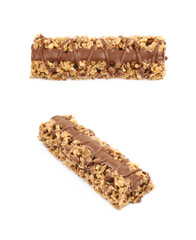 Chocolate granola bar isolated