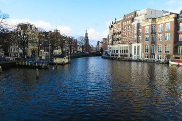 Fototapeta premium Amsterdam Channel in Winter