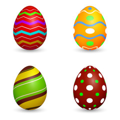 Vector set of realistic Easter eggs for your design. Isolated on white background.