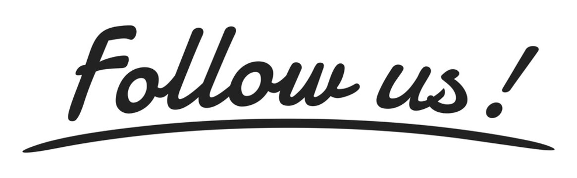 "Follow us" Handwriting, Vector Illustration
