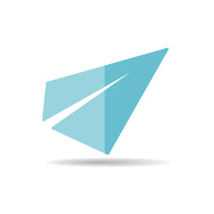 Paper plane, message symbol flat vector icon