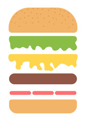 Burger ingredients layers style poster template