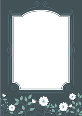 White floral wedding invitation card template