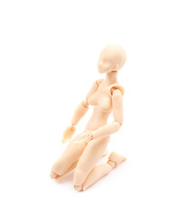 Plastic joint reference doll isolated