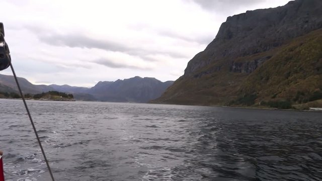Sailing through the fjords of Norwegian cost