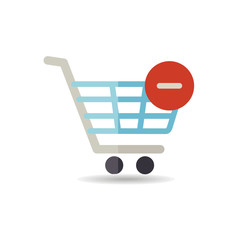 Shopping cart icon with minus sign