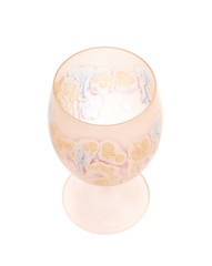 Painted colorful wine glass isolated