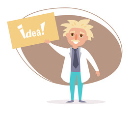 Scientist. Vector. Cartoon. Isolated