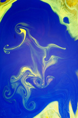 Abstract Background made withWet Paints mixing on the  the Canvas