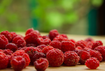 Raspberry on the table