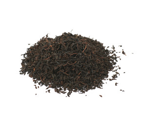 Pile of dried tea leaves isolated