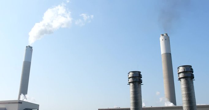 Factory chimney with smoke