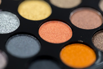 Backgrounds of Cosmetic makeup set on table.