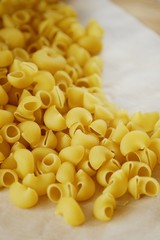 Homemade pasta made of hard wheat on the table